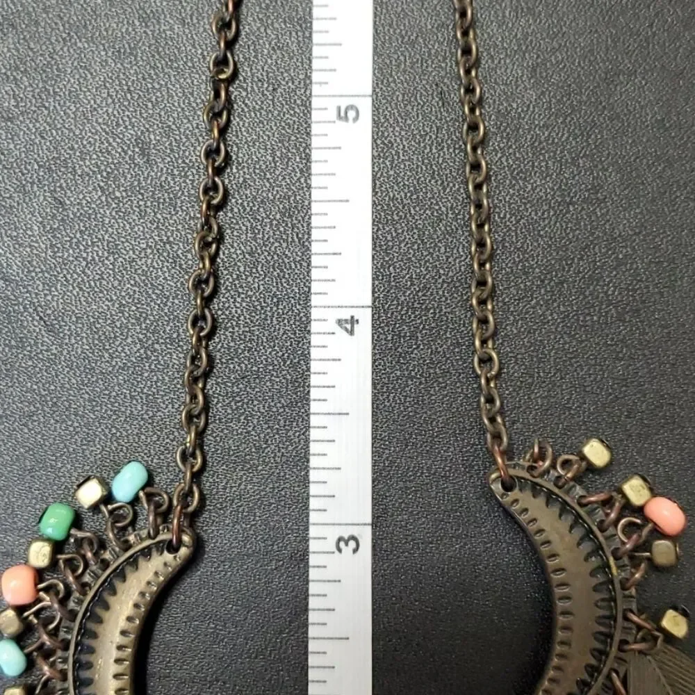 Bronze tone leaf necklace 22-24.5" - Picture 9 of 11